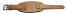Uhrenarmband Leder mit Unterlage hellbraun weiße Naht 18mm Gold