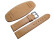 Uhrenarmband Leder mit Unterlage hellbraun weiße Naht 22mm Stahl