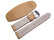 Uhrenarmband Leder mit Unterlage hellbraun weiße Naht 22mm Stahl