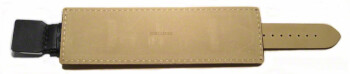Uhrenarmband - Leder - Voll-Unterlage - schwarz 24mm Gold