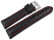 Uhrenarmband - Leder - Carbon Prägung - schwarz - rote Naht 18mm Stahl