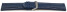 Uhrenband - echtes Leder - gepolstert - genarbt - blau 22mm Stahl