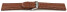 Uhrenband - echtes Leder - gepolstert - genarbt - hellbraun 20mm Gold