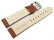 Uhrenband - echtes Leder - gepolstert - genarbt - hellbraun 24mm Stahl