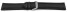 Uhrenband - echtes Leder - gepolstert - genarbt - schwarz 22mm Stahl