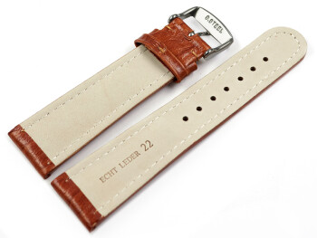 Uhrenband - Leder - gepolstert - Bark - braun TiT 18mm Stahl