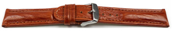 Uhrenband - Leder - gepolstert - Bark - braun TiT 20mm Stahl