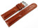 Uhrenband - Leder - gepolstert - Bark - braun TiT 24mm Stahl