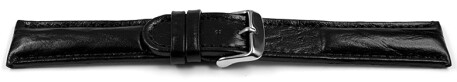 Uhrenband - Leder - gepolstert - Bark - schwarz TiT 18mm Gold