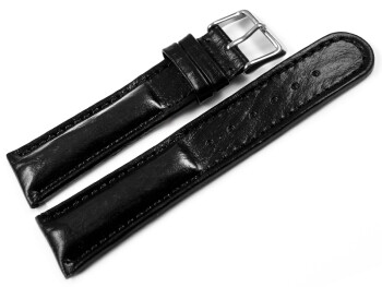 Uhrenband - Leder - gepolstert - Bark - schwarz TiT 24mm Gold