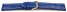 Uhrenarmband - gepolstert - Kroko Prägung - Leder - blau 18mm Stahl