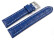 Uhrenarmband - gepolstert - Kroko Prägung - Leder - blau 18mm Stahl