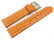 Uhrenarmband - gepolstert - Kroko Prägung - Leder - orange 18mm Gold