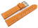 Uhrenarmband - gepolstert - Kroko Prägung - Leder - orange 22mm Stahl