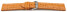 Uhrenarmband - gepolstert - Kroko Prägung - Leder - orange 24mm Stahl