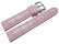 Uhrenarmband - gepolstert - Kroko Prägung - Leder - rosa 22mm Stahl