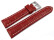 Uhrenarmband - gepolstert - Kroko Prägung - Leder - rot 20mm Stahl