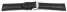 Uhrenarmband - gepolstert - Kroko Prägung - Leder - schwarz - TiT 22mm Stahl