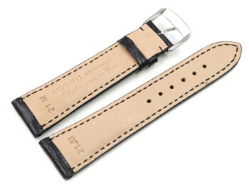 Uhrenarmband - RIOS - Kroko Prägung - art manuel - schwarz - 19 mm Gold