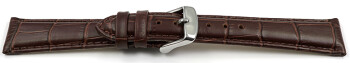 Uhrenarmband - Leder - Kroko Prägung - braun - 22mm Stahl