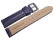Uhrenarmband - gepolstert - echt Hai - dunkelblau 24mm Stahl