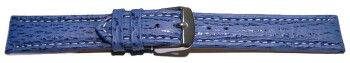Uhrenarmband - gepolstert  - echt Hai - hellblau 18mm Stahl