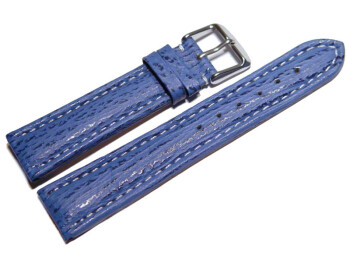 Uhrenarmband - gepolstert  - echt Hai - hellblau 22mm Gold