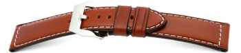 Uhrenarmband - Breitdorn - echt Juchten - Rind - Glatt - hellbraun 24/22mm