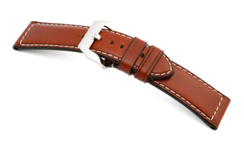 Uhrenarmband - Breitdorn - echt Juchten - Rind - Glatt - hellbraun 24/22mm
