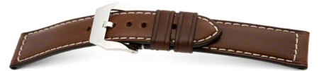 Uhrenarmband - Breitdorn - echt Juchten - Rind - Glatt - dunkelbraun 22mm