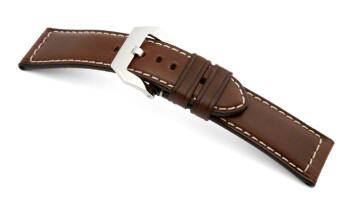 Uhrenarmband - Breitdorn - echt Juchten - Rind - Glatt - dunkelbraun 22mm