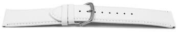 Uhrenband - Leder - leicht gepolster - Glatt - weiß 22mm...