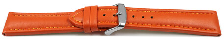 Uhrenarmband - echt Leder - glatt - orange 18mm Stahl