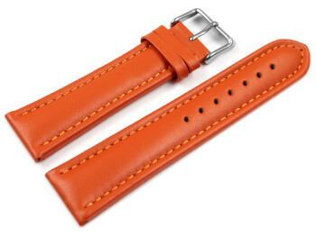 Uhrenarmband - echt Leder - glatt - orange 18mm Stahl