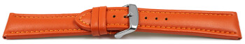 Uhrenarmband - echt Leder - glatt - orange 24mm Stahl