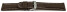 Uhrenarmband - echt Leder - glatt - dunkelbraun 24mm Stahl
