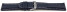 Uhrenarmband - echt Leder - glatt - dunkelblau 18mm Stahl