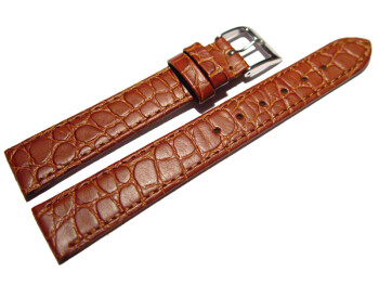 Uhrenarmband Leder braun 14mm Stahl Safari