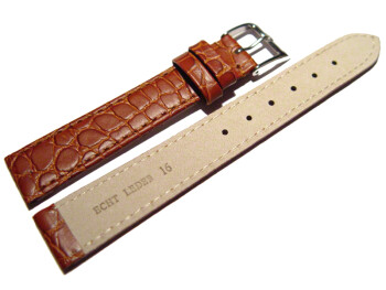 Uhrenarmband Leder braun 14mm Stahl Safari