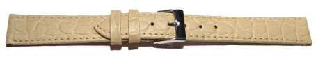 Uhrenarmband Leder sand 16mm Stahl Safari