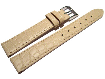 Uhrenarmband Leder sand 22mm Stahl Safari