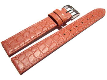 Uhrenarmband Leder altrosa 16mm Gold Safari