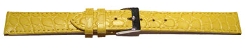 Uhrenarmband Leder gelb 16mm Stahl Safari