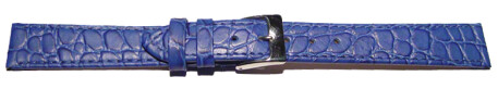 Uhrenarmband Leder blau 16mm Gold Safari