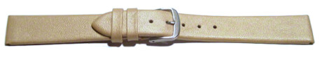 Uhrenarmband Leder Business gold 8mm Stahl