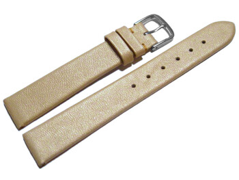 Uhrenarmband Leder Business gold 10mm Gold