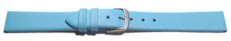 Uhrenarmband Leder Business hellblau 16mm Stahl