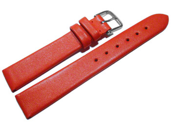 Uhrenarmband Leder Business rot 14mm Stahl