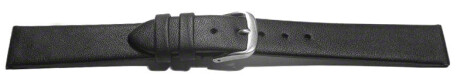 Uhrenarmband Leder Business schwarz 20mm Stahl