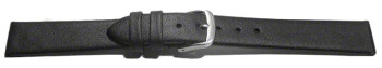 Uhrenarmband Leder Business schwarz 22mm Stahl